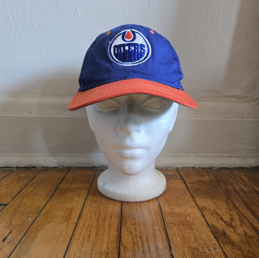 Vtg 90s Logo 7 OS Edmonton Oilers NHL Hockey Snapback Made In Korea